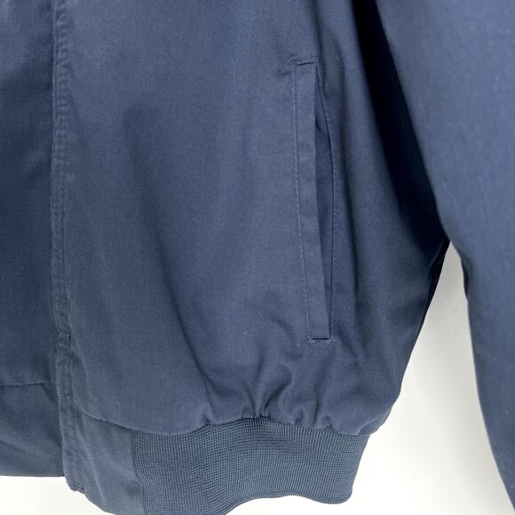 Aramark Quilted Bomber Work Jacket Mens Medium Navy - Picture 5 of 8